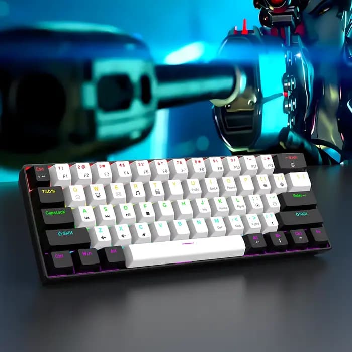 Clavier mécanique de jeu filaire 60%, rétroéclairé rvb, Mini disposition Ultra compacte pour joueurs PC/Mac et typistes, conception de voyage facile