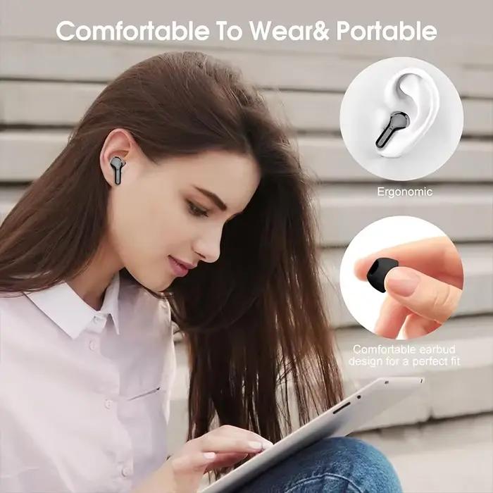 Nouveaux écouteurs sans fil casque stéréo HiFi BT5.3 avec suppression du bruit ENC 48H affichage LED écouteurs IP7 étanche pour trajets et travail à distance occasions spéciales