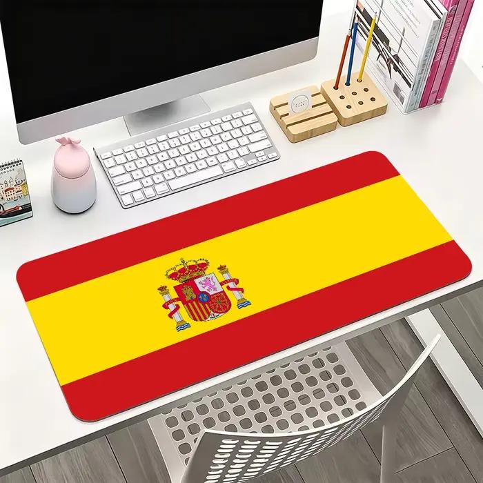 Tapis de souris grand format antidérapant et imperméable avec bords cousus pour le jeu et le bureau quotidien – Espagne