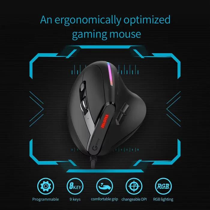 Souris verticale filaire pour gamer ZELOTES