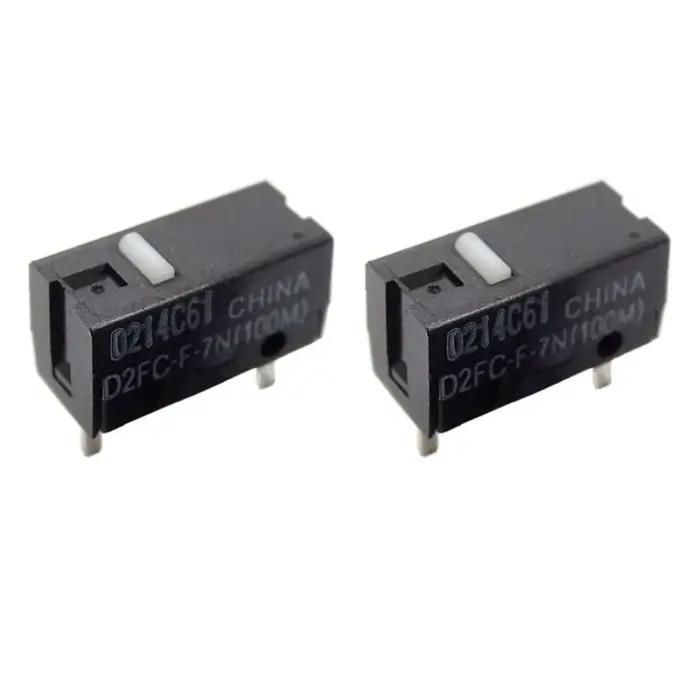 02dd 2/10pcs MICE ORIGINAL Micro commutateurs D2FC-F-7N (100m) 3pin Whitedots Touch Interrupteurs