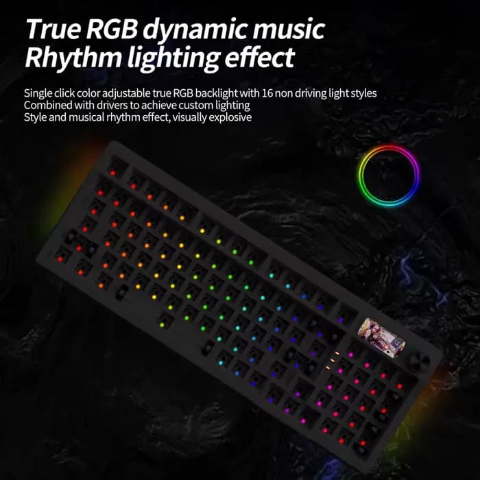 KIT de clavier mécanique avec écran d'affichage Structure de joint rétro-éclairé rvb