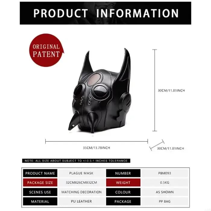 Masque Steampunk gothique avec matériau respirant pour les amateurs Cosplay