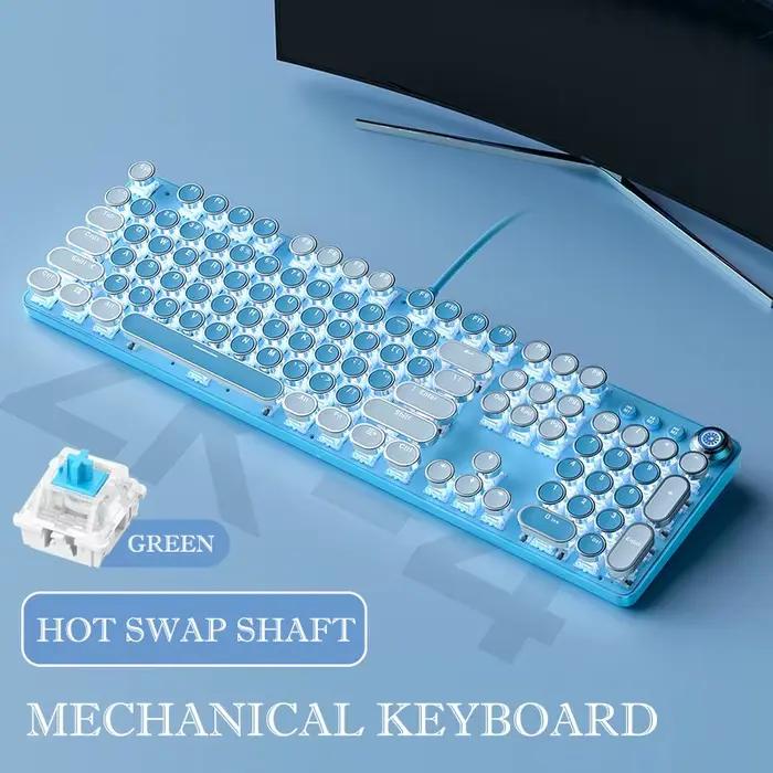 Keboard rose 104 touches disposition LED blanc rétro-éclairé