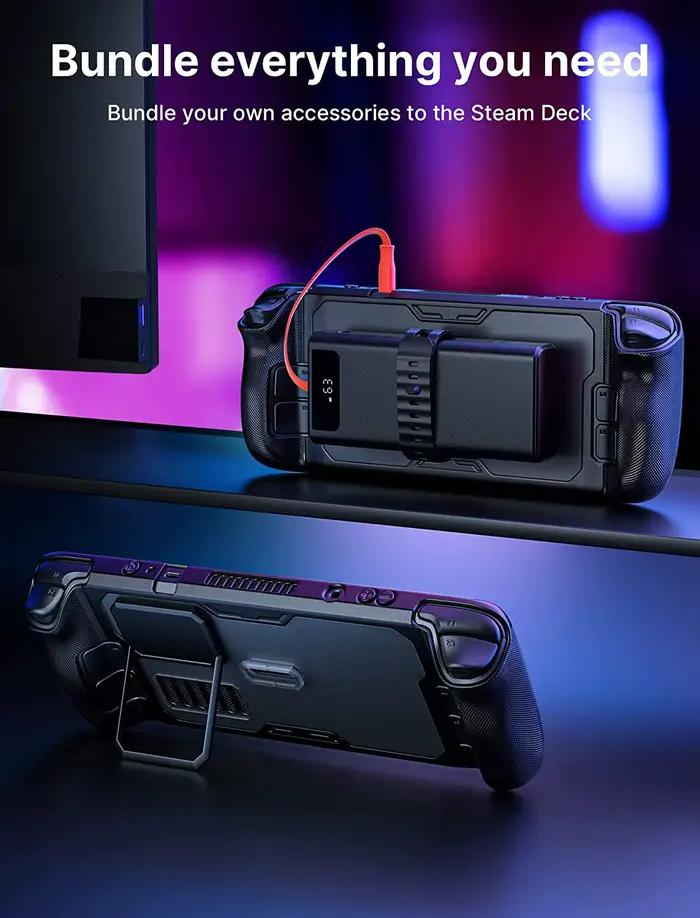 Pour Steam Deck, boîtier de pont à vapeur avec coque avant amovible