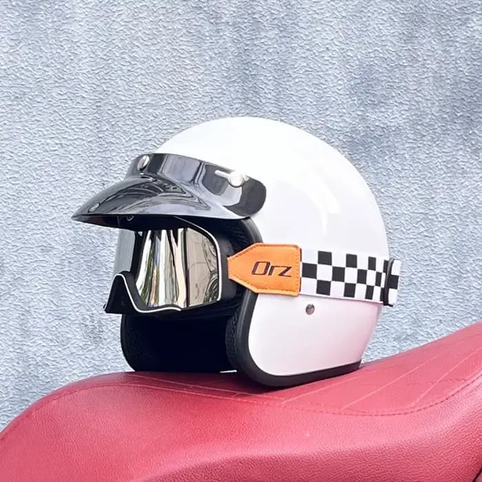 Casque de moto demi-visage ouvert rétro pour homme et femme