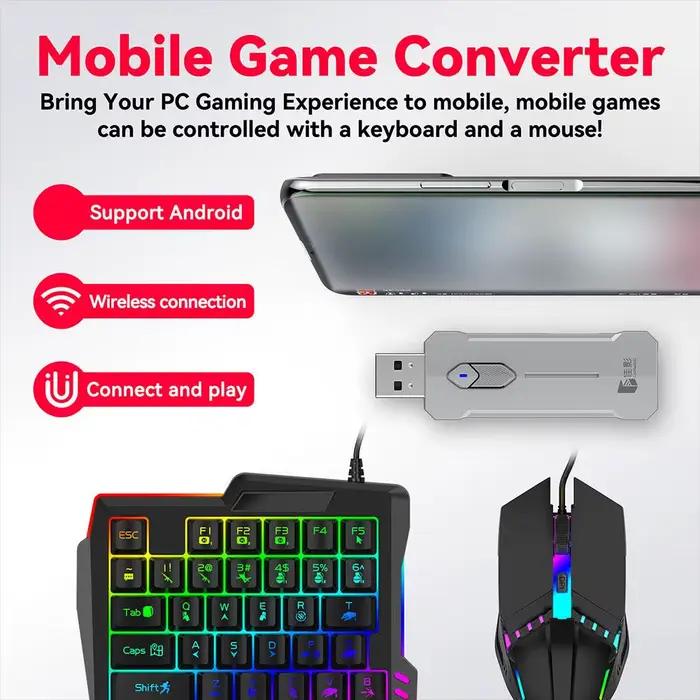 Convertisseur de souris de clavier de jeu de contrôleur Mobile 5 en 1 BT 5.3