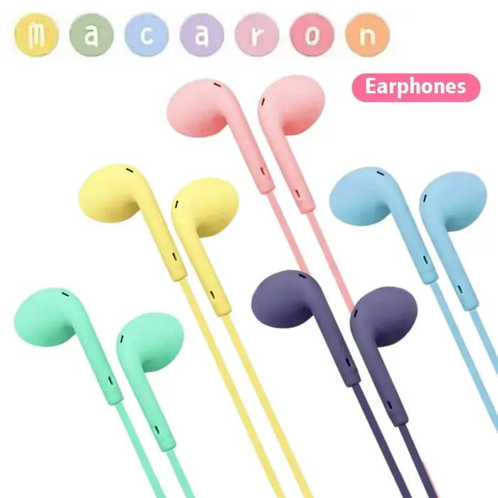 Macaron Universel 3.5mm Stéréo Écouteurs Sport Musique Bouchons D'oreille Filaire Microphone pour Xiaomi