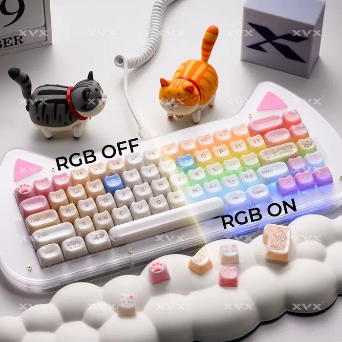 XVX 148 touches chat thème Keycaps MAO profil clé capuchon coréen brillant mignon Keycap pour clavier 61 64 68 78 87 96 98 104 108