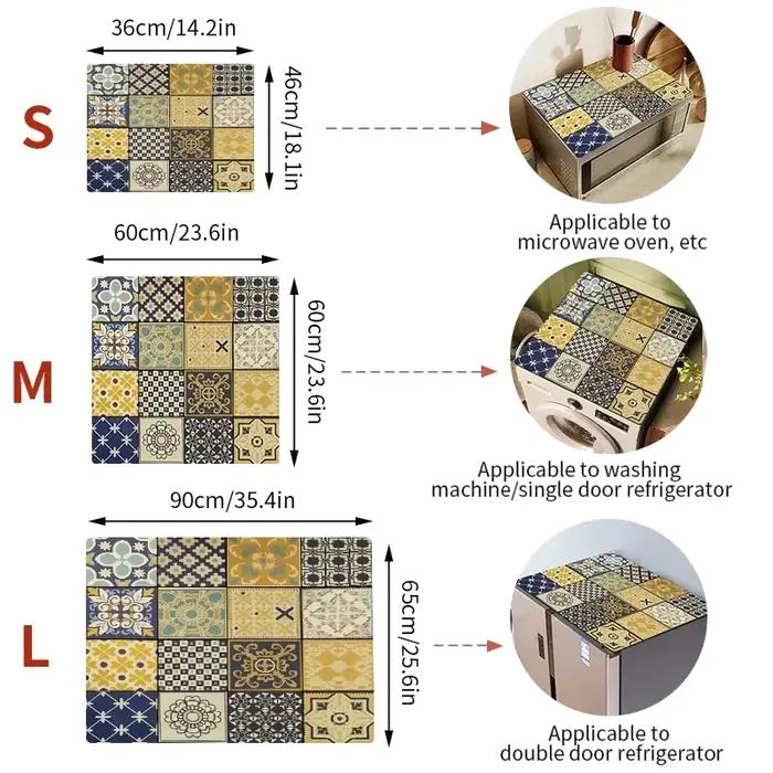 Tapis de cuisine, tapis de vidange de cuisine, Machine à laver, anti-poussière, salle de bain, couverture anti-poussière, tapis de sol, dessus de réfrigérateur, tapis de Table de chevet