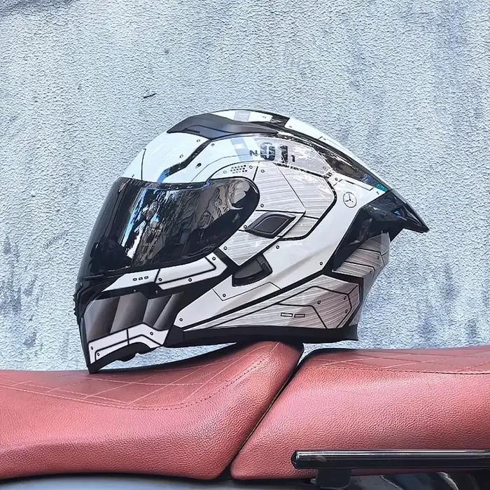 Casque de moto intégral pour hommes et femmes, pare-soleil, général
