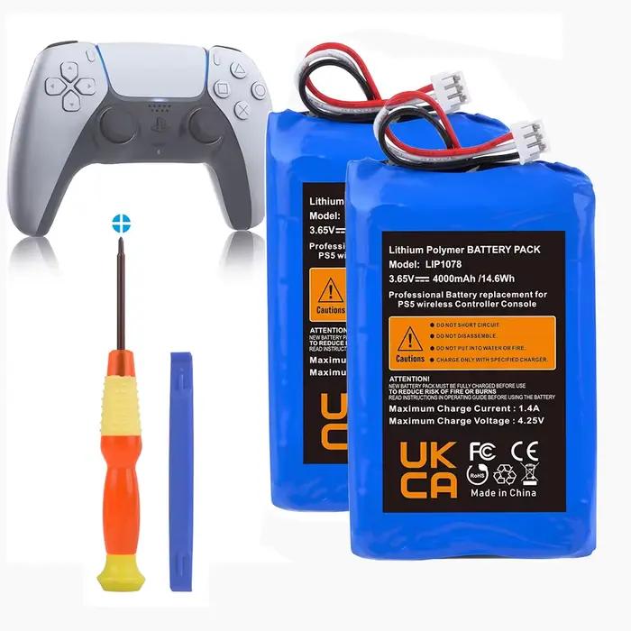 Batterie PS5 Li-ion 4000mAh pour contrôleur sans fil Sony PlayStation 5 PS5 DualSense CFI-ZCT1W pack de 1 à 10 pièces couleurs bleu ciel beige gris or rose violet