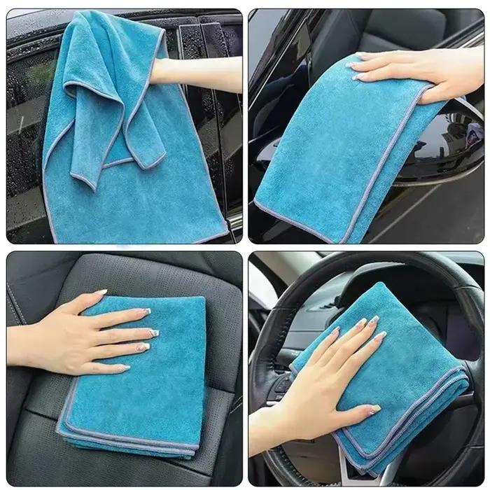 Nouvelle serviette de lavage de voiture serviette en microfibre haut de gamme nettoyage de voiture chiffon de séchage ourlet tissu d'entretien de voiture détails serviette de lavage