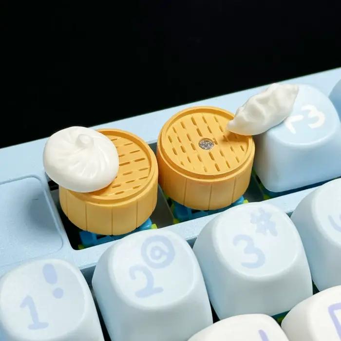 Délicieux chignon en peluche boulette Keycap jeu clavier mécanique personnalité artisanat claviers