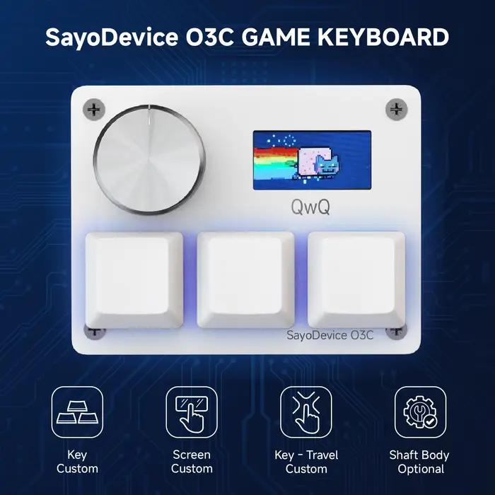 Sayodevice O3C clavier déclencheur rapide Hall commutateurs magnétiques pour OSU géométrie tableau de bord jeux de rythme bricolage touches écran Image lumière RGB