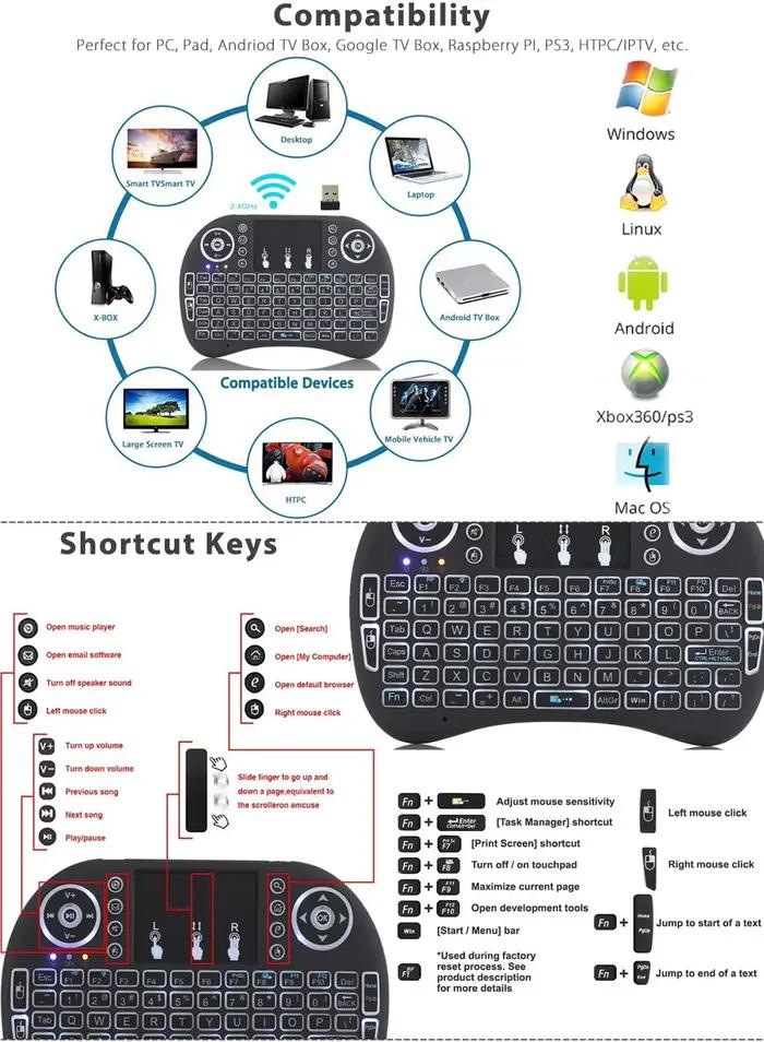 Raspberry Pi 4 modèle B Mini clavier sans fil 2.4 ghz