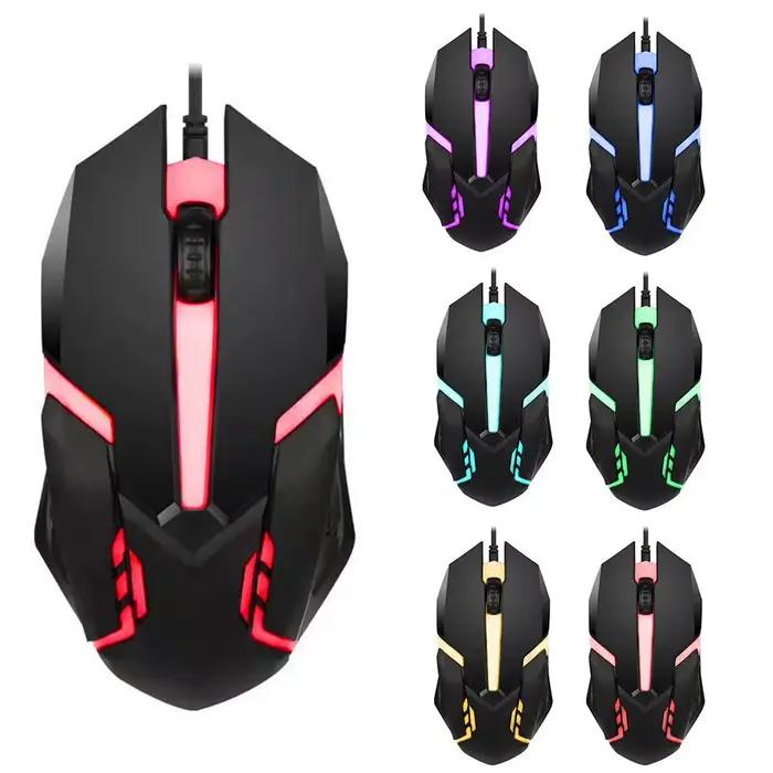 Souris de jeu filaire LED lumineuse à 3 touches
