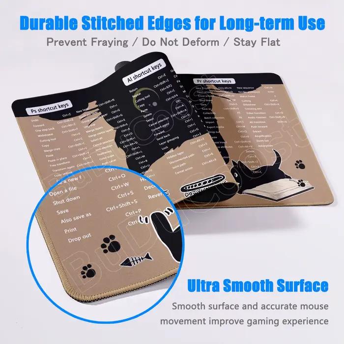 Tapis de souris avec raccourcis clavier en anglais PS AI PR