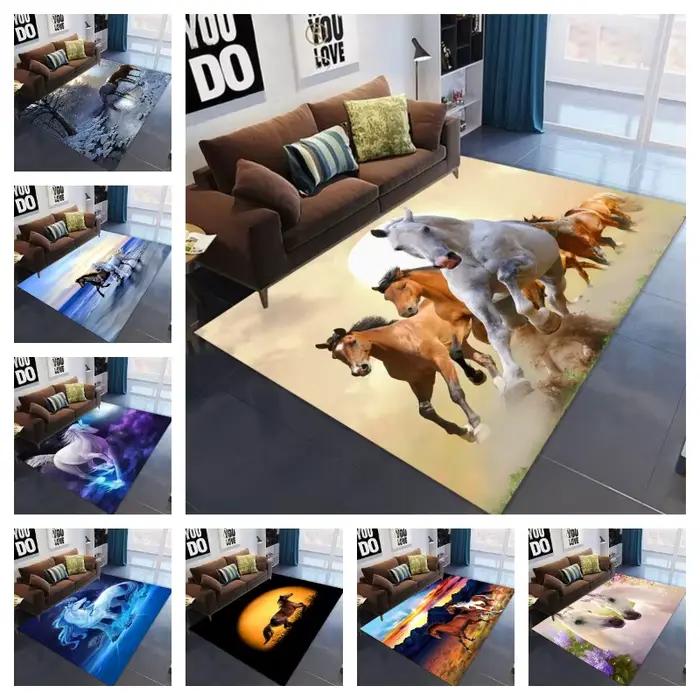 Tapis de sol antidérapant motif cheval de ferme pour salon, moderne et élégant à offrir pour décoration intérieure et extérieure occasions spéciales