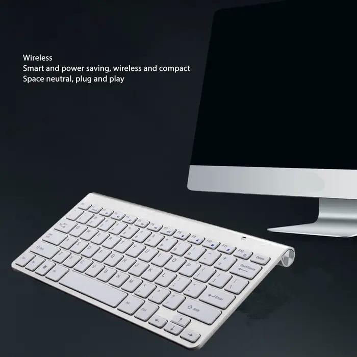 Bouton silencieux, économie d'énergie, kit clavier et souris sans fil, mince, portable pour bureau et maison