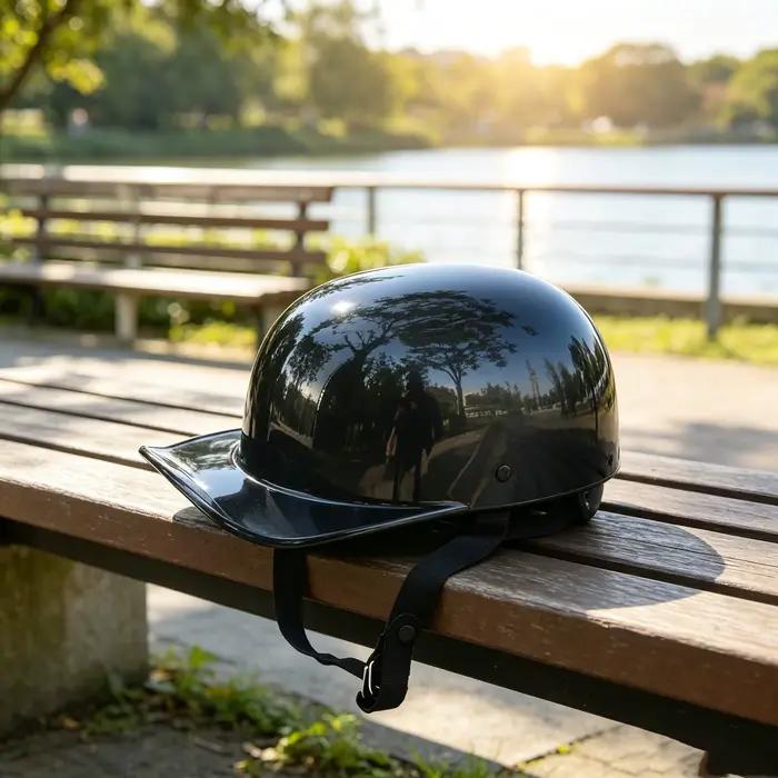 Casque de moto vintage style casquette de baseball, casque ouvert rétro d'été pour adultes, hommes et femmes, pour scooter et motocross