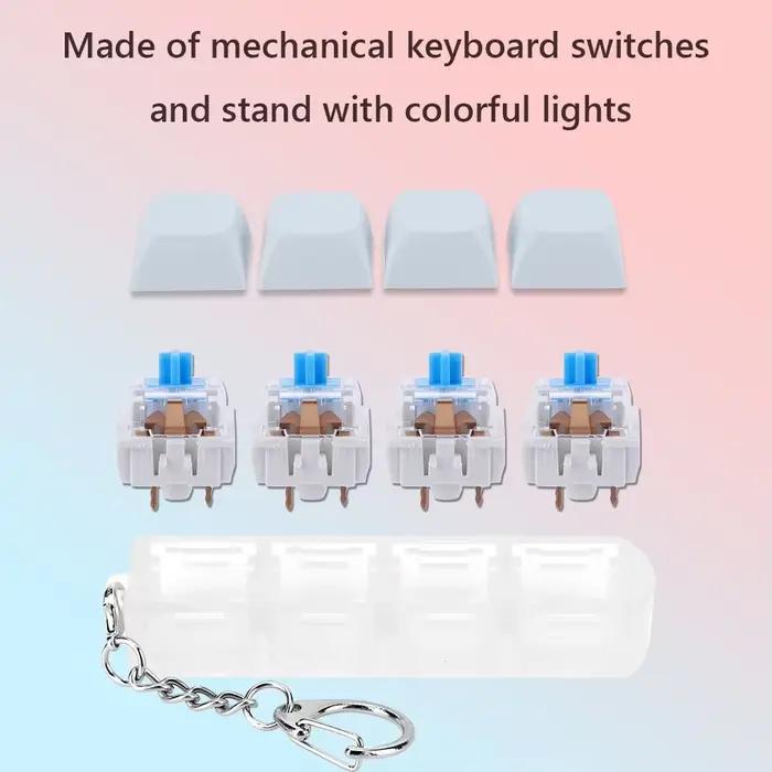 Clavier clé jouet 4 touches bouton Keycap Fidget porte-clés