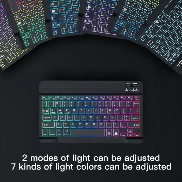 Mini clavier rétro-éclairé Bluetooth pour PC tablettes smartphones clavier compact interrupteurs couleurs design élégant occasionnel