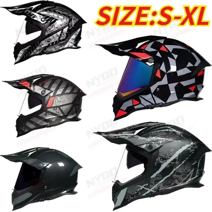 Casque de moto, casque de motocross tout-terrain, casque de moto de course hors route pour moto tout-terrain et enduro