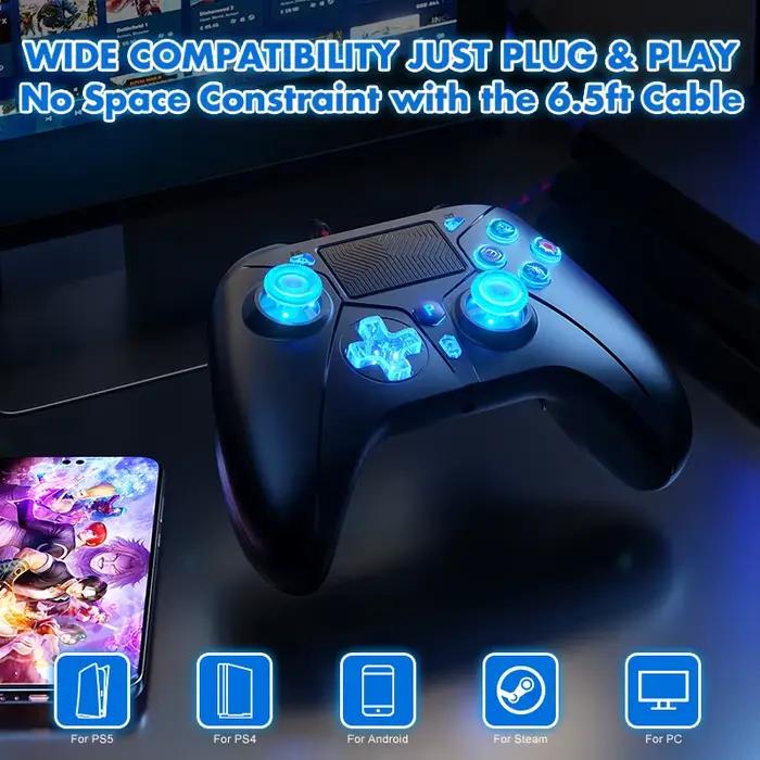 Manette filaire pour console PS5/PS4/PC