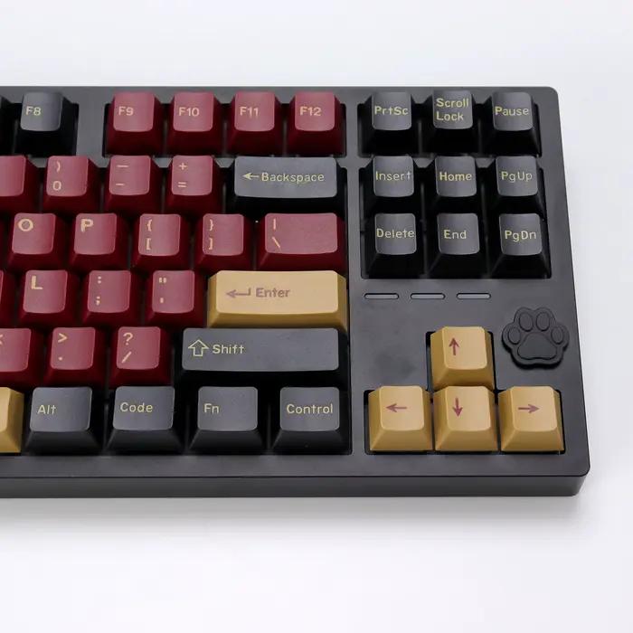 KBDiy GMK rouge samouraï Keycap profil Cherry Double Shot PBT ISO Keycaps pour Gamer Kit de clavier mécanique point de jeu capuchon de clé