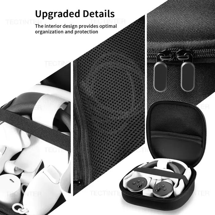 Étui de transport portable pour Meta Quest 3 VR Sac de rangement de voyage de plus grande capacité Sac de protection EVA
