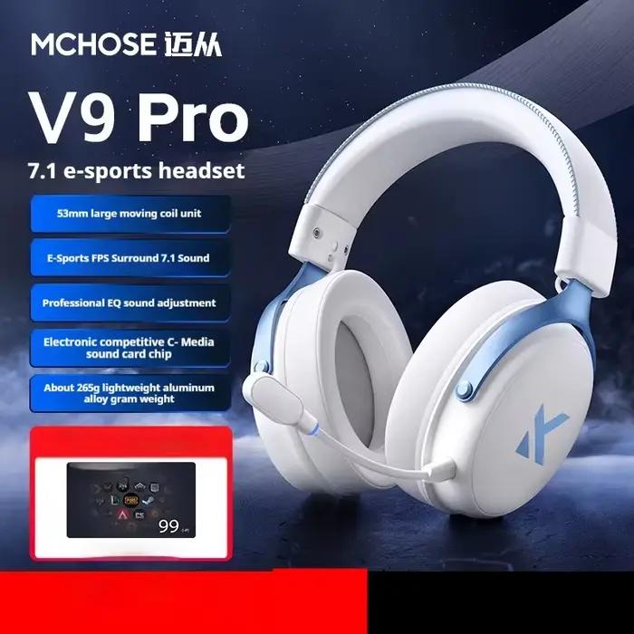 MCHOSE V9 pro casque Bluetooth sans fil avec Microphone à trois modes réduction du bruit son dynamique faible retard bureau et jeu