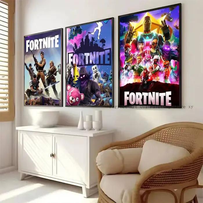 Affiches Game-F-F-Fortnites autocollantes imperméables