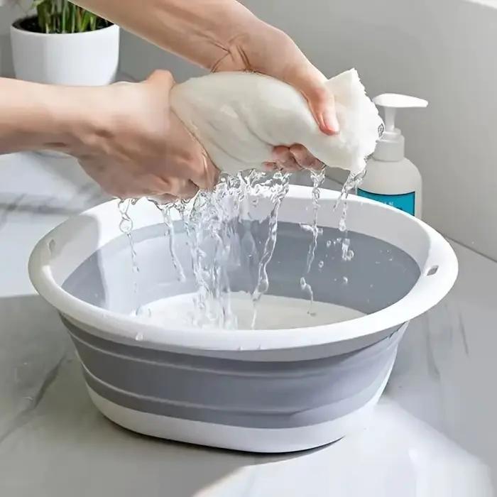 Bassin de bain de pieds pliable, 1 pièce, pour trempage des pieds, seau en plastique épais, pieds pliables multifonctions, baignoire de trempage, linge pliable