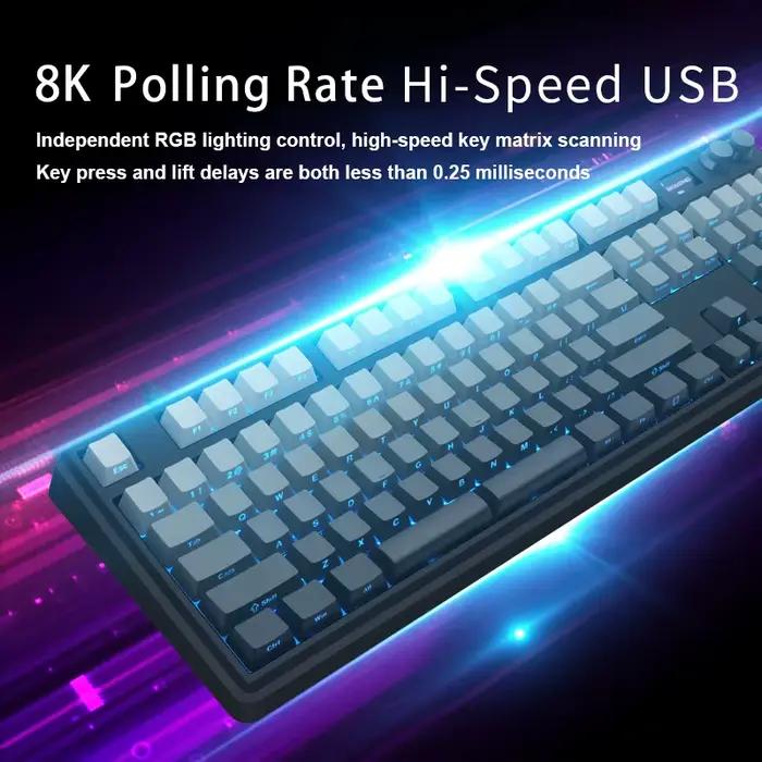 Skylong Optical Switch Keyboard 8000hz polling rate USB - C câble RGB rétroéclairage PBT / OEM