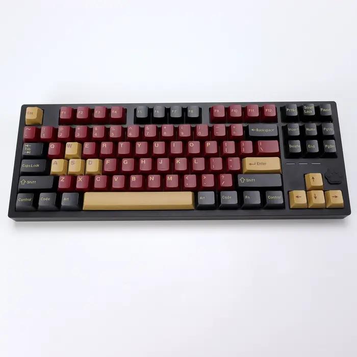 KBDiy GMK rouge samouraï Keycap profil Cherry Double Shot PBT ISO Keycaps pour Gamer Kit de clavier mécanique point de jeu capuchon de clé