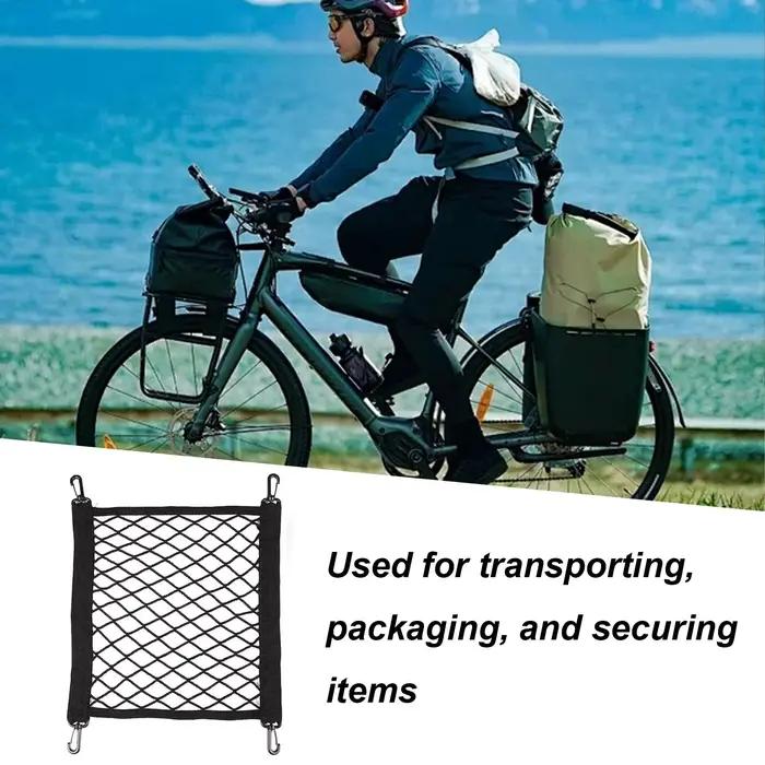 Filet de fixation pour moto, scooter, vélo électrique et vélo, en maille élastique, pour le rangement de casque et de bagages