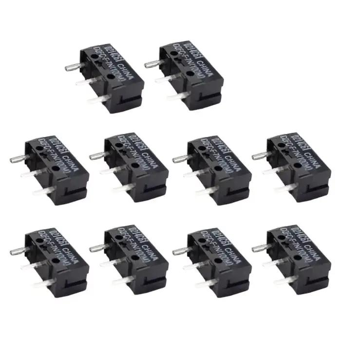 02dd 2/10pcs MICE ORIGINAL Micro commutateurs D2FC-F-7N (100m) 3pin Whitedots Touch Interrupteurs