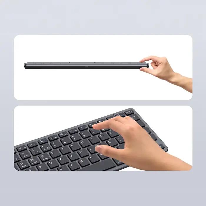 Clavier sans fil multi-appareils Lenovo M150K Bluetooth Slim Dual Mode 2.4G Windows macOS iOS Android pour ordinateur portable tablette téléphone