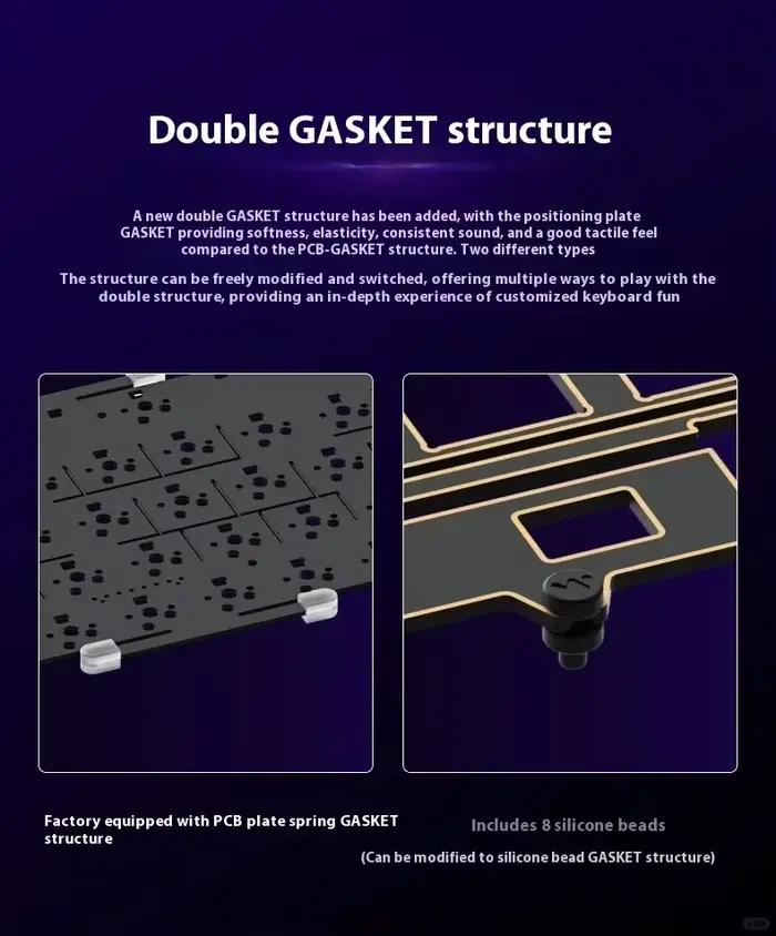 WEIKAV NUT65 Kits de clavier mécanique 68% disposition en alliage d'aluminium sans fil Tri-Mode Kit