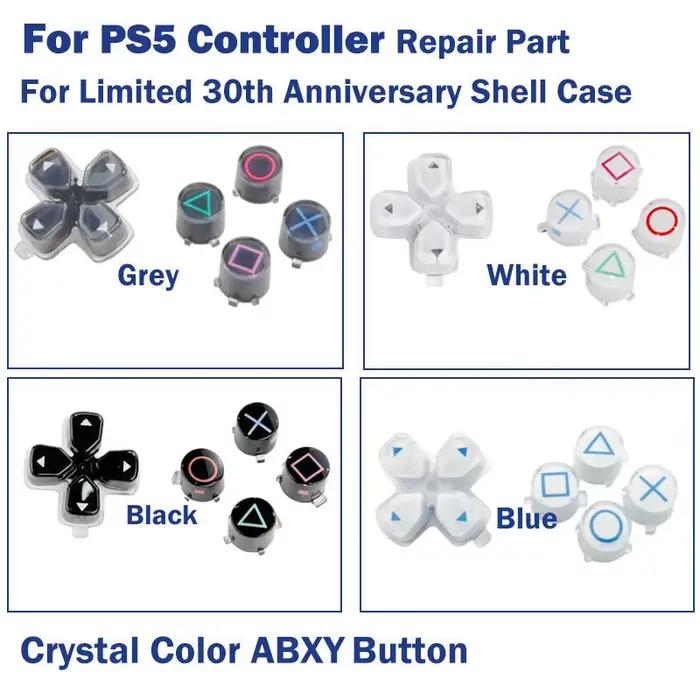 Boutons de couleur édition limitée 30e anniversaire pour manette PS5 – Remplacement de la croix directionnelle