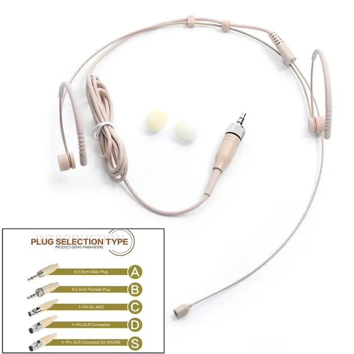 Casque d'écoute à double crochet d'oreille avec microphone confortable 3.5mm 3 broches pour connexion XLR 4 broches pour pièces de musique SHURE occasions spéciales musiciens et orateurs