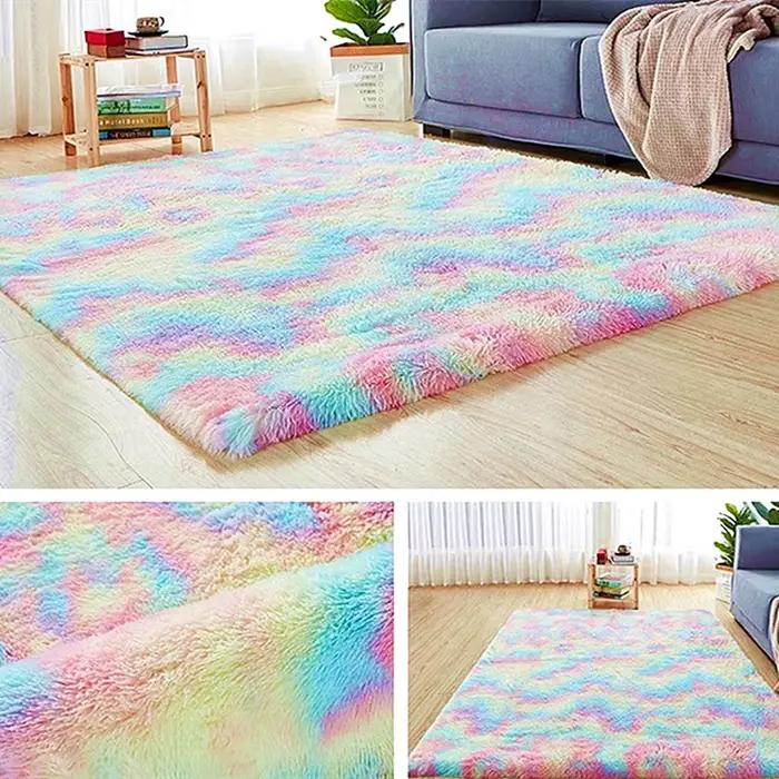 Tapis en velours épais pour salon, en peluche, pour chambre d'enfants, tapis de sol moelleux, fenêtre, chevet, décoration de la maison, tapis doux