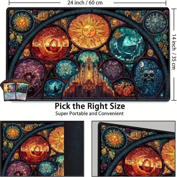 Tapis de jeu MTG style verre coloré à motif crâne
