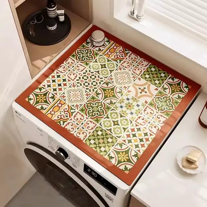 Tapis de cuisine, tapis de vidange de cuisine, Machine à laver, anti-poussière, salle de bain, couverture anti-poussière, tapis de sol, dessus de réfrigérateur, tapis de Table de chevet