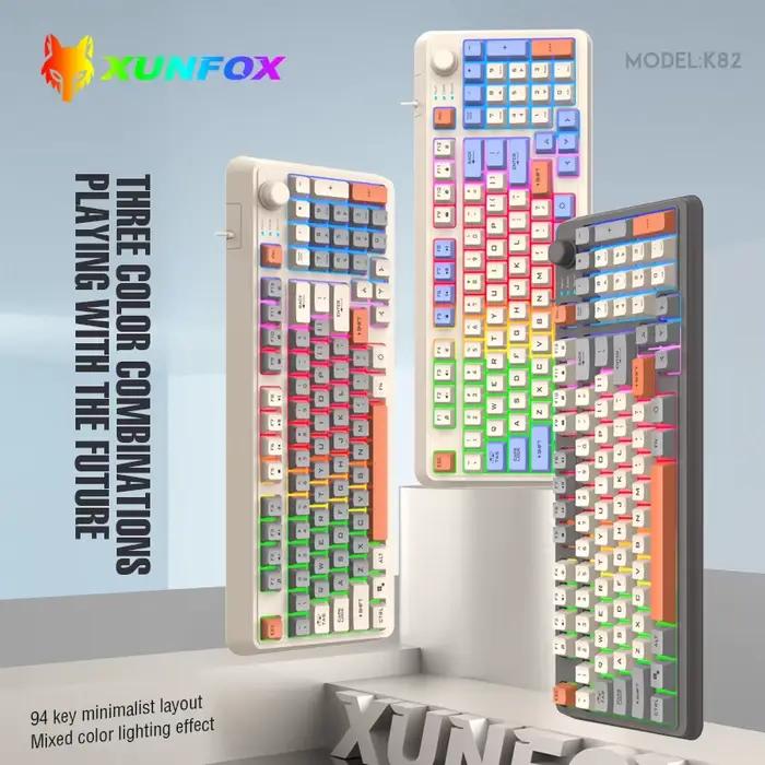 Le clavier de jeu K82 brille au fil USB pour ordinateur de bureau/ordinateur portable disponible
