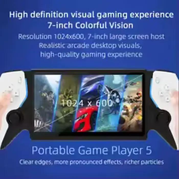Nouveau PS5 7.0 pouces 64G système Open Source double contrôleur Console de jeu portable pour PSP Street Fighter compétition