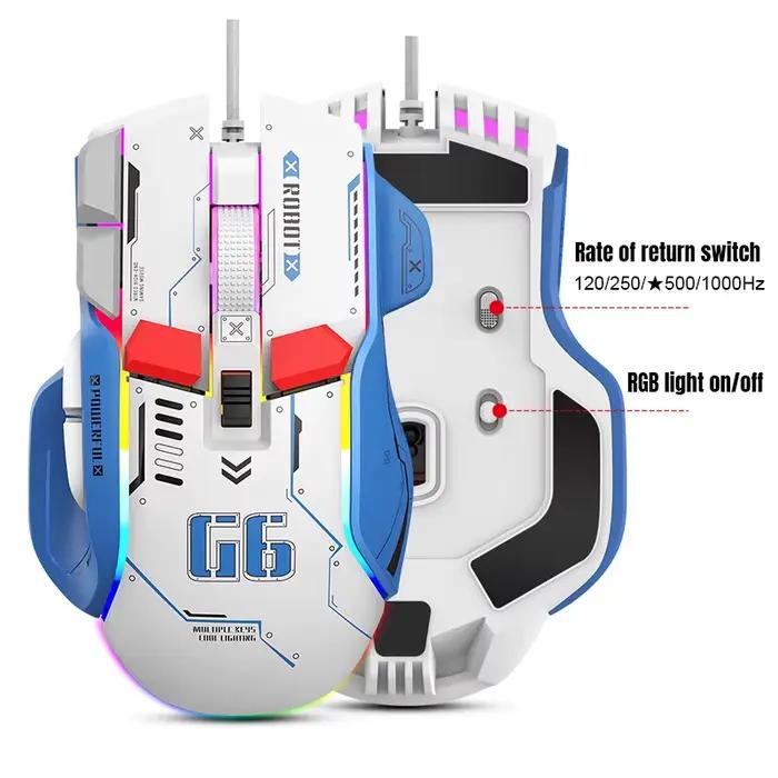 Souris de jeu programmable haut de gamme filaire 12800dpi 12 touches rétro-éclairage RVB pour Windows IOS bureau à domicile ordinateur portable occasions spéciales