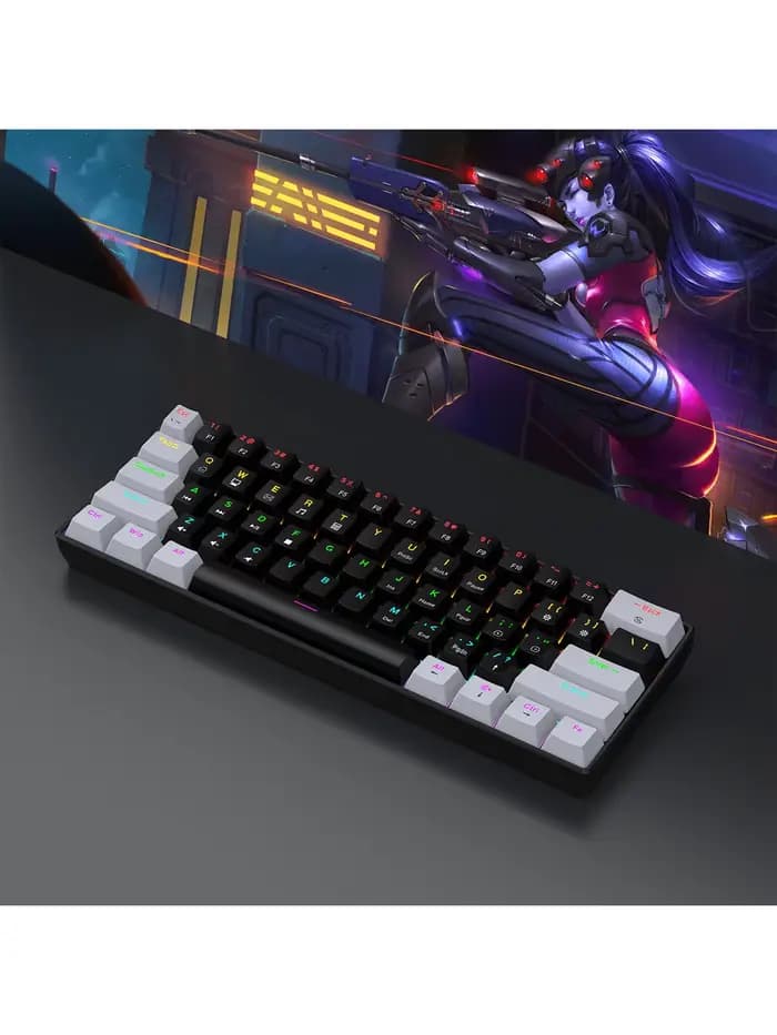 Clavier mécanique de jeu filaire 60%, rétroéclairé rvb, Mini disposition Ultra compacte pour joueurs PC/Mac et typistes, conception de voyage facile