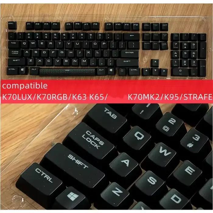 Capuchons de touches de remplacement pour clavier mécanique CORSAIR K70 LUX K70 RGB K65 K95 en argent blanc bleu gris jaune or rouge violet noir vert pour gamer et créatif